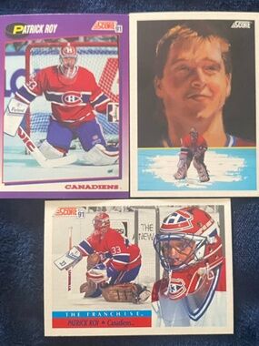 Patrick Roy - Montreal Canadiens - Score 1991 Hockey Trading Cards (3)
